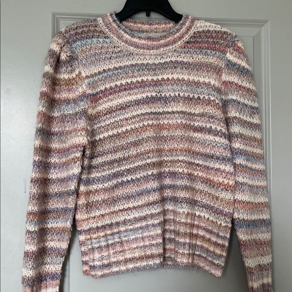 Habitual • Stripe Puff Shoulder Sweater in Mauve Combo - Picture 5 of 8